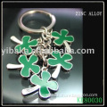 promotional custom metal die cut metal four leaf clover keychain